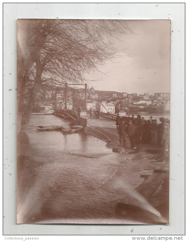 Photographie , 11.5 X 8.5 , CRUE DE LA SEINE , 1910 , Pont Péage - Orte