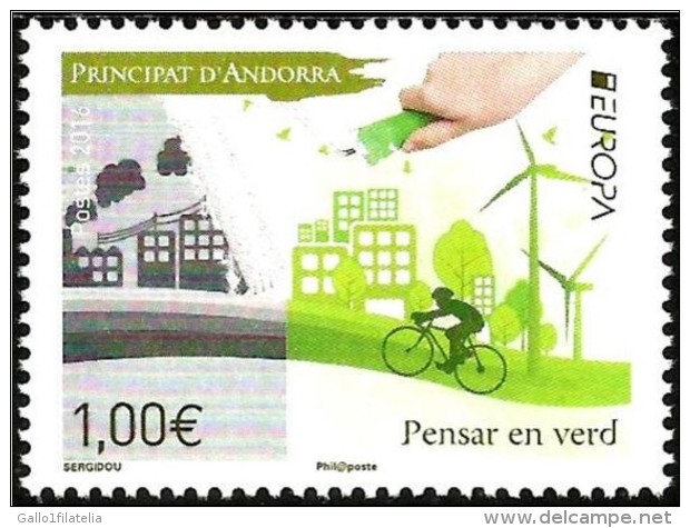 2016 - ANDORRA FRANCESE - EUROPA  CEPT - THINK GREEN. MNH. - 2016