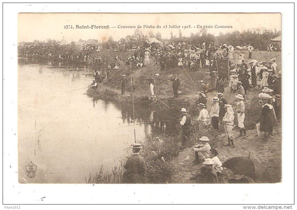 CPA 18 SAINT FLORENT Concours De Pêche Du 13 Juillet 1905 En Plein Concours Animation Pêcheurs - Saint-Florent-sur-Cher