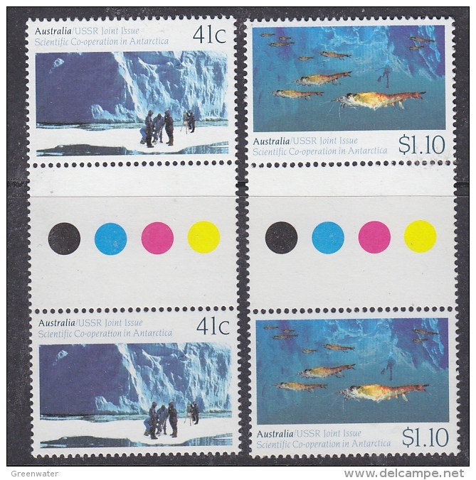 Australia 1990 Antarctica / Joint Issue With USSR  2v Gutter ** Mnh (32612) - Unused Stamps