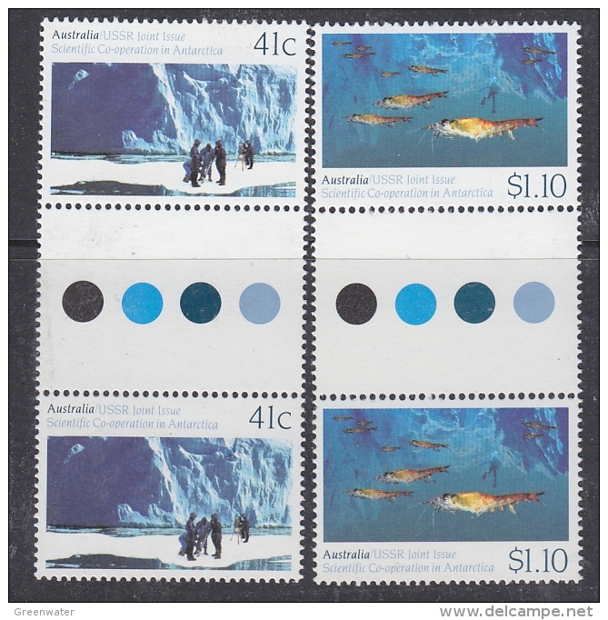 Australia 1990 Antarctica / Joint Issue With USSR  2v Gutter ** Mnh (32612A) - Unused Stamps