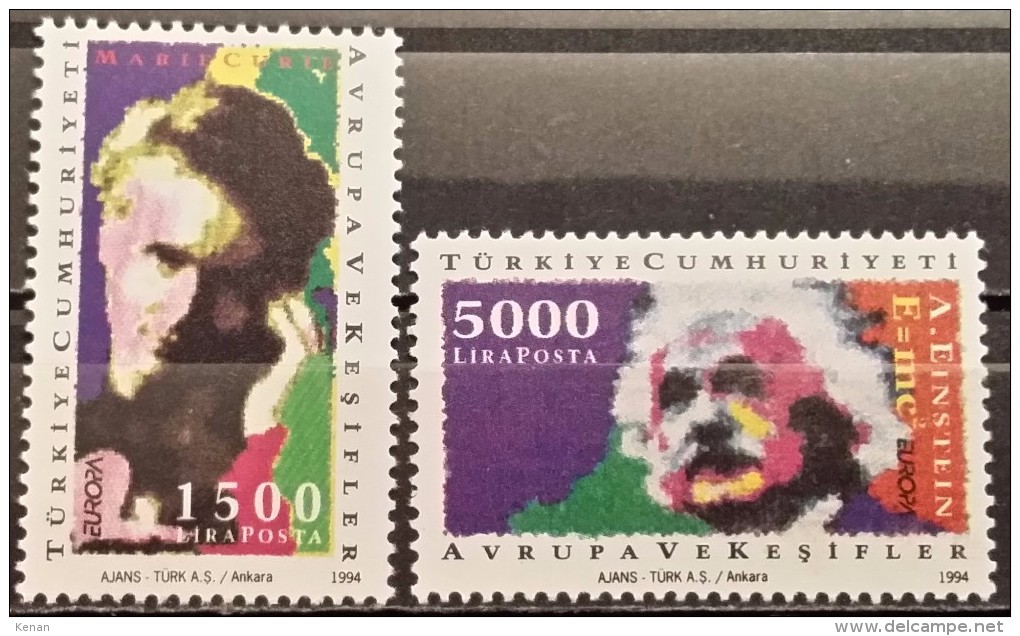 Turkey, 1994, Mi: 3017/18 (MNH) - Albert Einstein