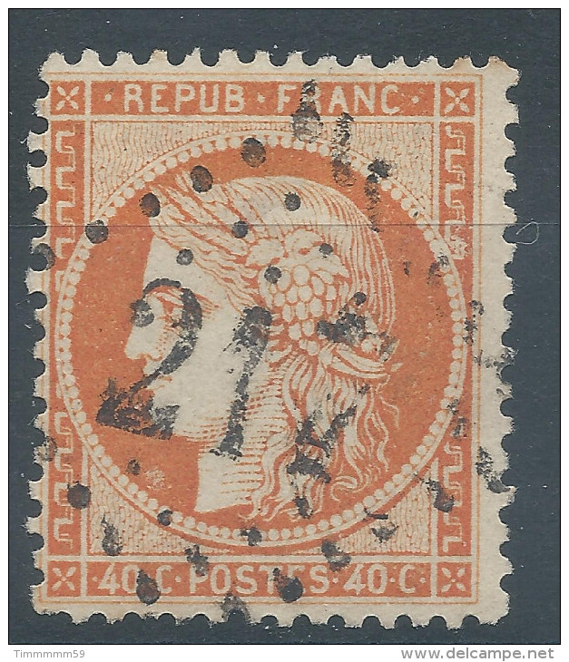 Lot N°32509  Variété/n°38, Oblit GC 217 AUDINCOURT (24), Ind 3, Tache Blanche Sous Le Menton, Gréque NORD EST - 1870 Siege Of Paris