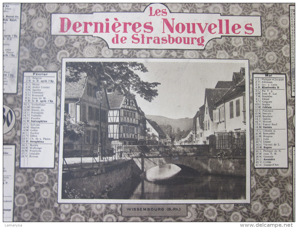 1930 STRASSBURGER NEUESTE NACHRICHTEN CALENDRIER GRAND FORMAT JOURNAL LES DERNIERES NOUVELLES DE STRASBOURG-BELLES ILLU - Grand Format : 1921-40