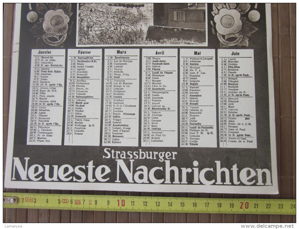 1931 STRASSBURGER NEUESTE NACHRICHTEN CALENDRIER GRAND FORMAT JOURNAL LES DERNIERES NOUVELLES DE STRASBOURG-BELLES ILLU - Grand Format : 1921-40