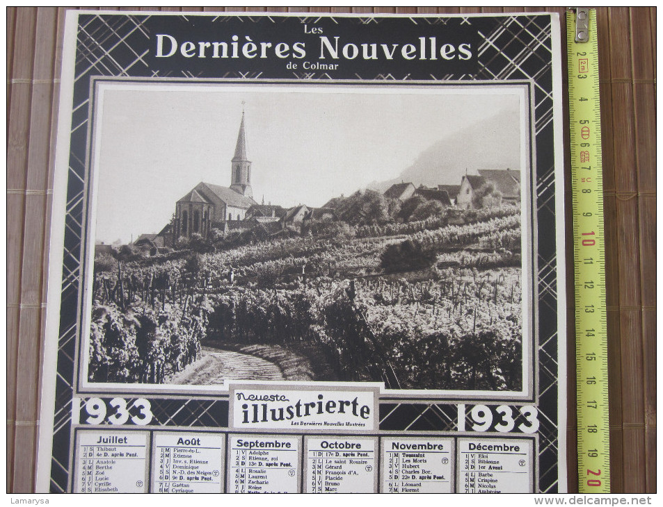 1933 COLMARER COLMAR NEUESTE NACHRICHTEN CALENDRIER GRAND FORMAT JOURNAL LES DERNIERES NOUVELLES DE STRASBOURG-BELLES IL - Grand Format : 1921-40