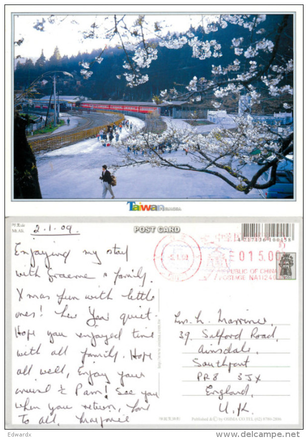 Railway Station, Mt Ali, Taiwan Postcard Posted 2009 Meter - Taiwan