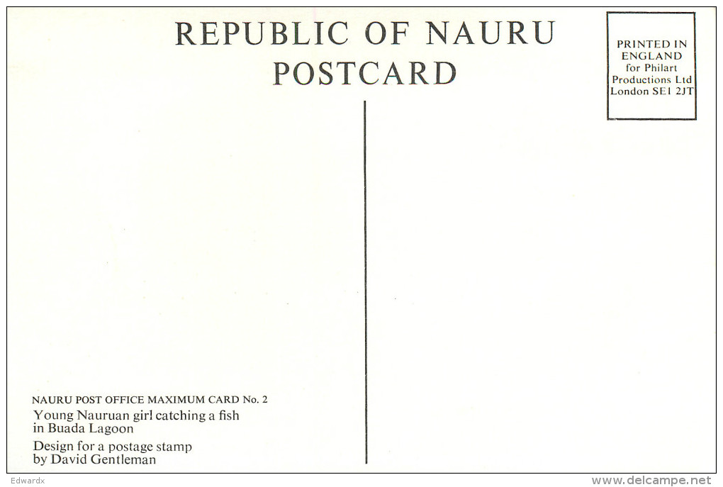 Maximum Card, Young Girl, Nauru Postcard Posted 1980 Stamp - Nauru