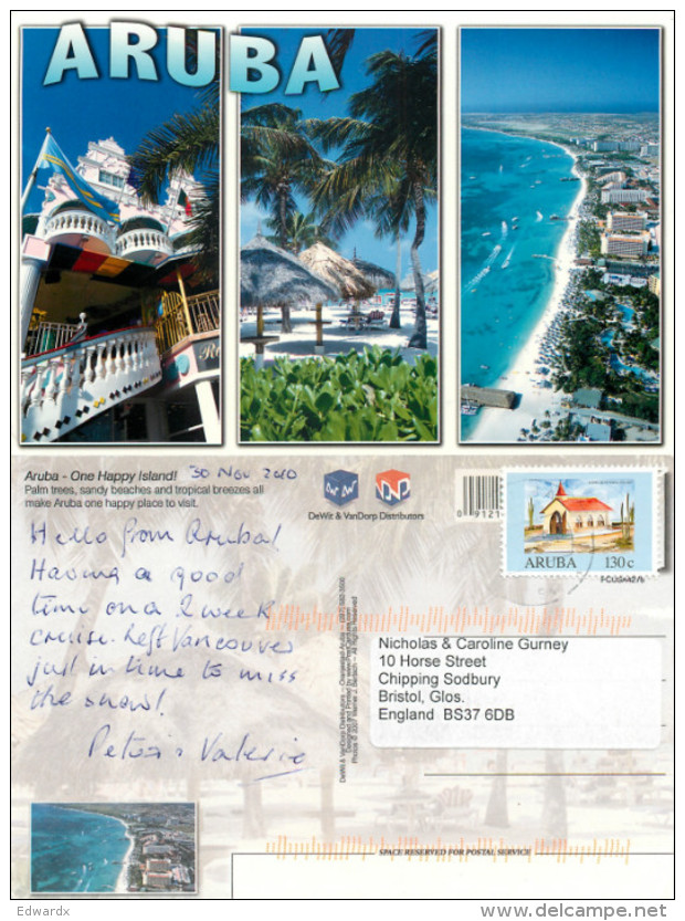 Multiview, Aruba Postcard Posted 2010 Stamp - History, Philosophy & Geography