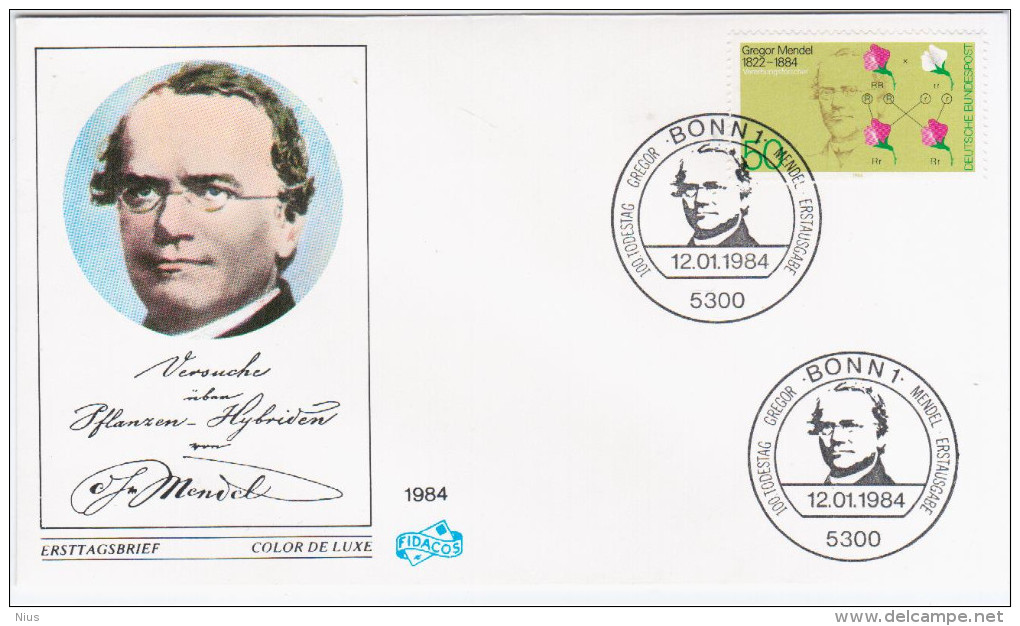 Germany Deutschland 1984 FDC Gregor Mendel, Scientist Of Genetics - Other & Unclassified