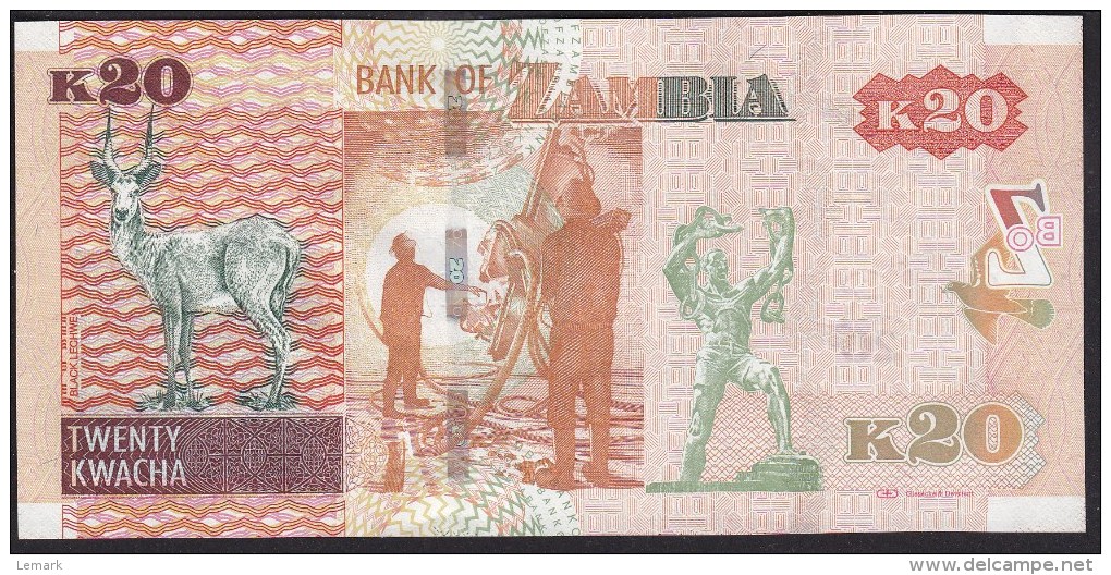 Zambia 20 Kwacha 2012 P52a UNC - Zambia