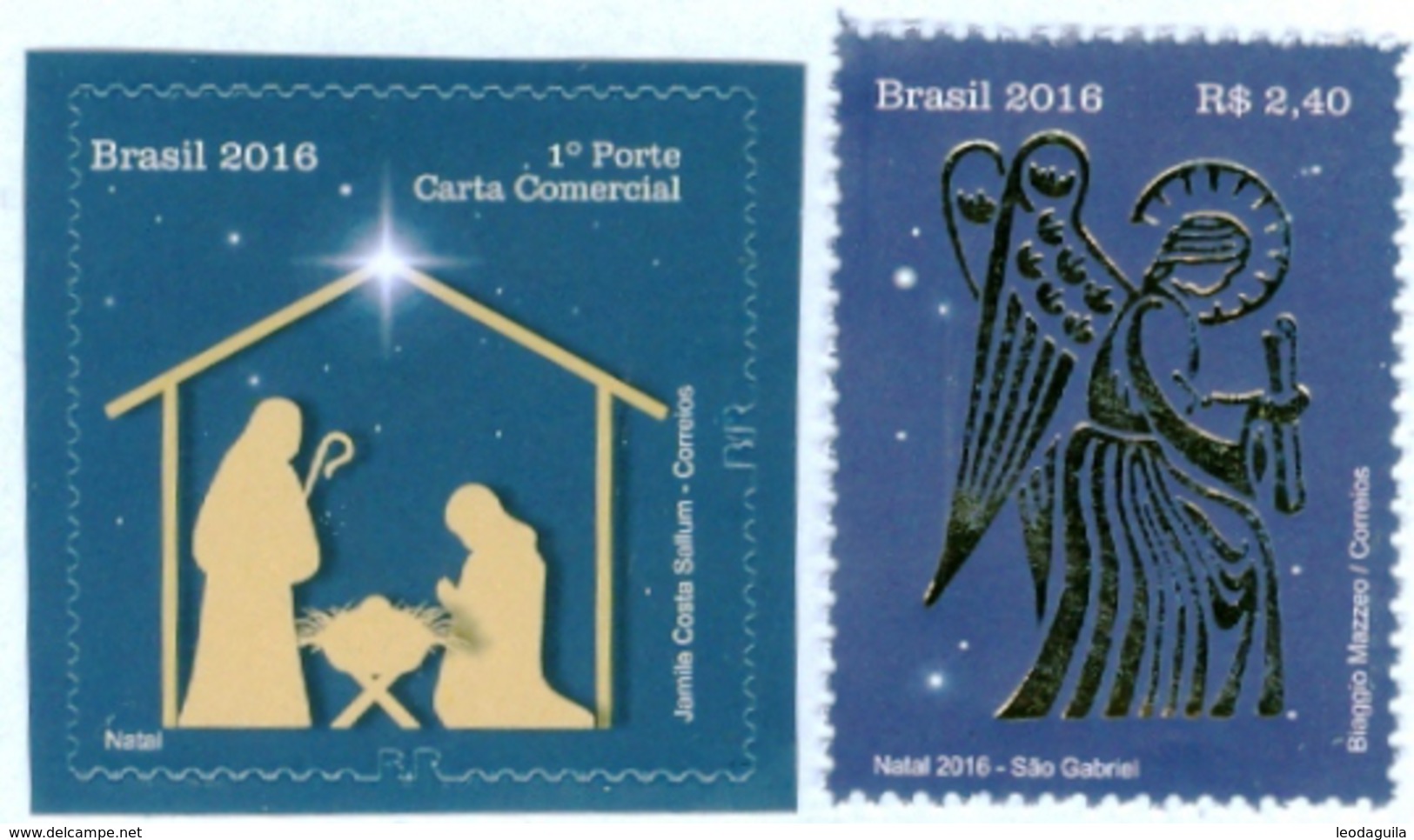 BRAZIL 2016  -  CHRISTMAS  - NATIVITY SCENE - ANGEL GABRIEL - 2v  MNH - Neufs