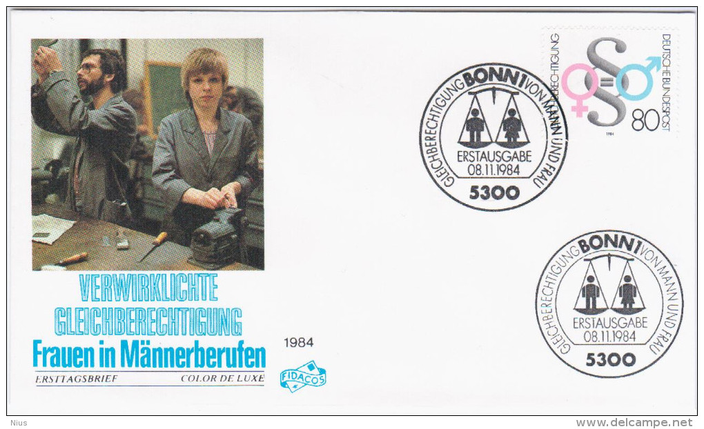 Germany Deutschland 1984 FDC Verwirklichte Gleichberechtigung, Frauen In Mannerberufen, Mann Und Frau - 1981-1990