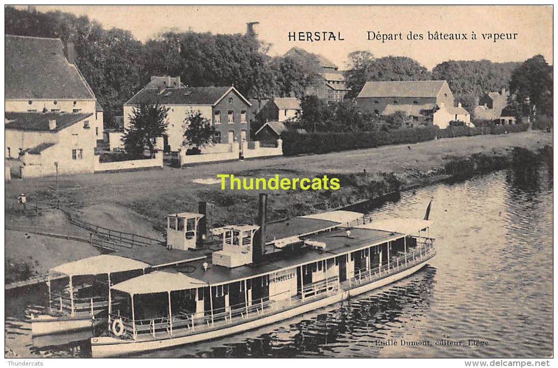 CPA  HERSTAL DEPART DES BATEAUX A VAPEUR - Herstal