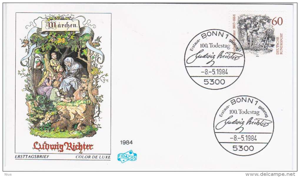 Germany Deutschland 1984 FDC Ludwig Richter, Painter Maler, Canceled In Bonn - 1981-1990