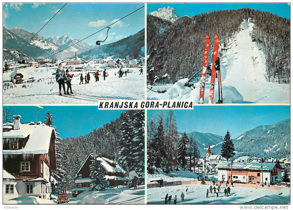 Ski Lift, Kranjska Gora, Slovenia Postcard Posted 1976 ATM Meter - Slovenia