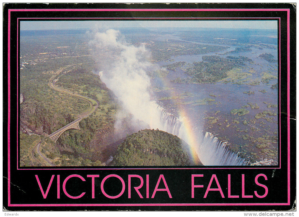 Victoria Falls, Botswana Postcard Posted 1993 Stamp - Botswana