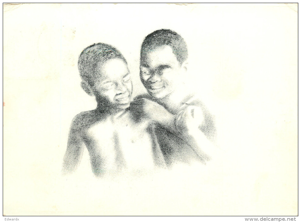 Young Boys, Botswana Postcard Posted 1992 Stamp - Botswana