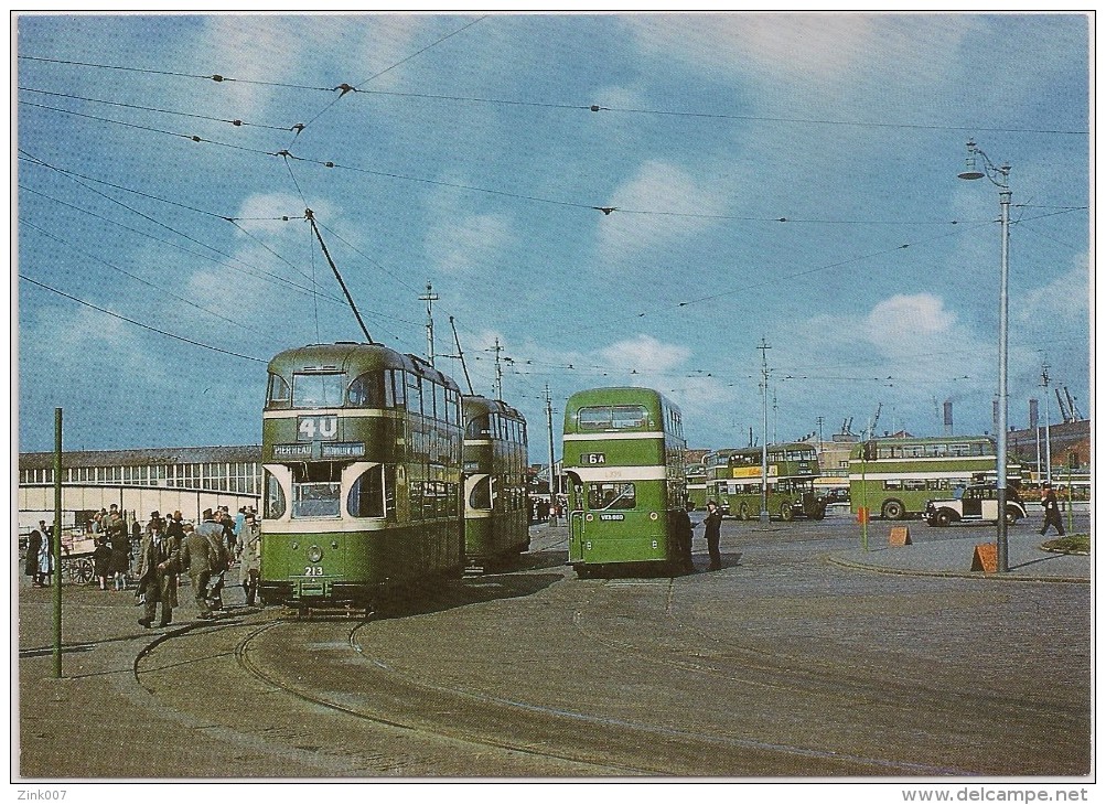 Postcard England - Tramway - Liverpool Trams Finally Succumbed To The Motor Bus In 1957 - Tranvía