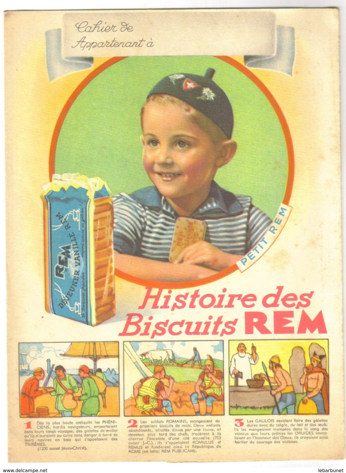 Protège Cahier Biscuits Rem  Histoire Des ... - B