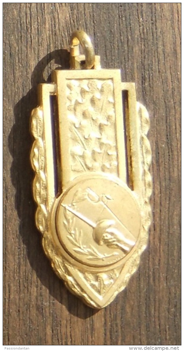 Médaille En Métal Jaune Sur Le Thème De L´Escrime - Autres & Non Classés