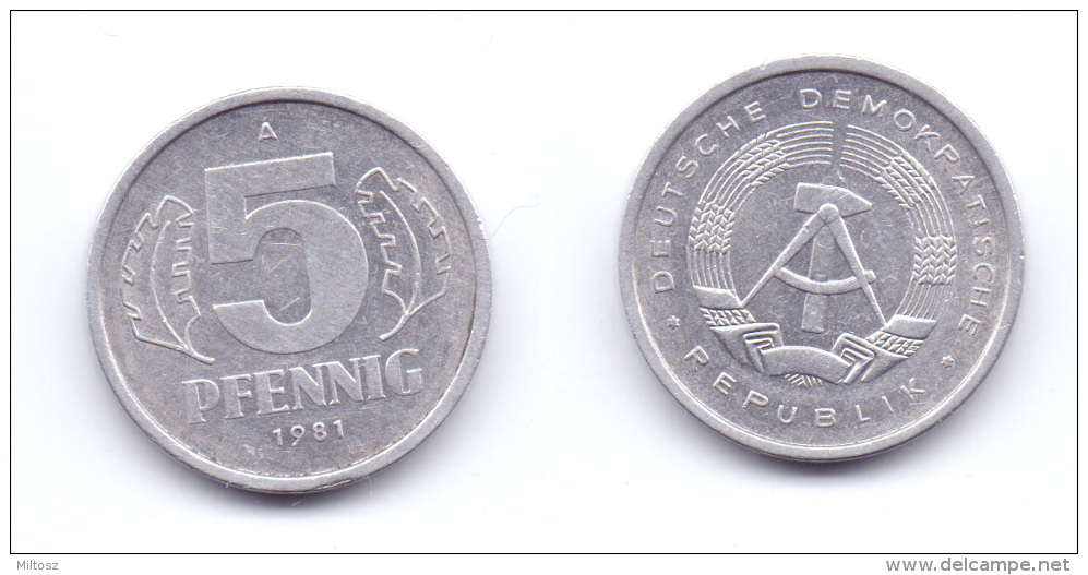 Germany DDR 5 Pfennig 1981 A - 5 Pfennig