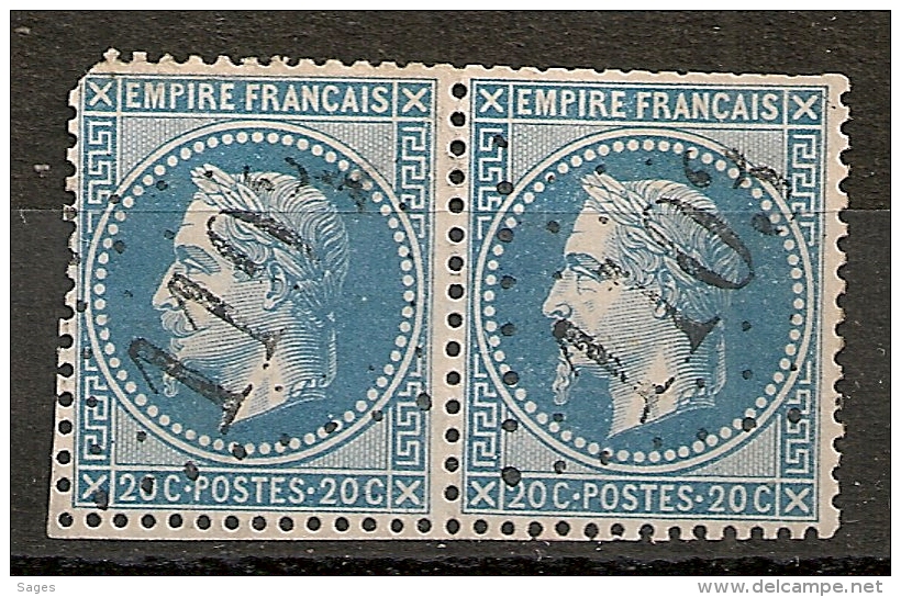 GC 1103 Condé En Brie Aisne Sur Paire Napoléon Lauré Découpé Aux Ciseaux. - 1863-1870 Napoléon III Lauré