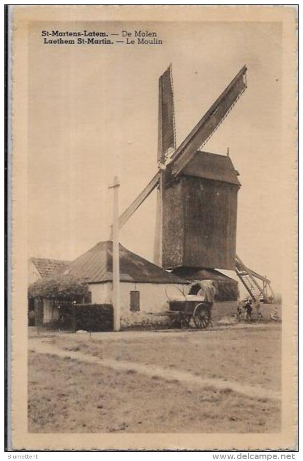 CPA Belgique Belgie Moulin à Vent Circulé Saint Martens Latem - Andere & Zonder Classificatie