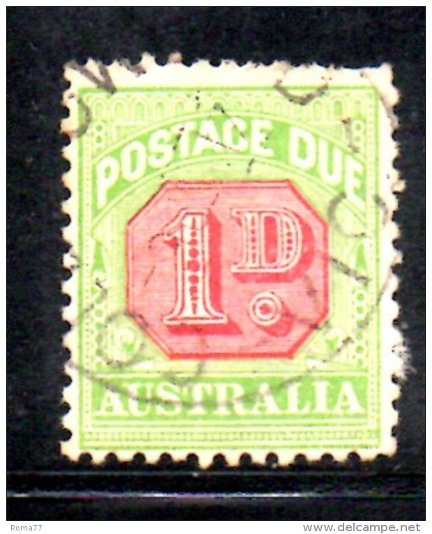 T817 - AUSTRALIA , 1 D. Usato Fil Di Victoria (? Corona Su A) . SEGNATASSE - Port Dû (Taxe)