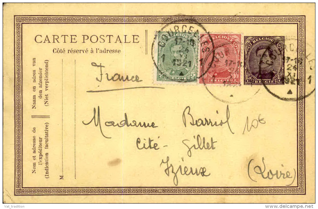 BELGIQUE - Entier Postal Avec Complément De Courcelles Pour La France En 1921 - A Voir - L  4012 - Postcards 1909-1934