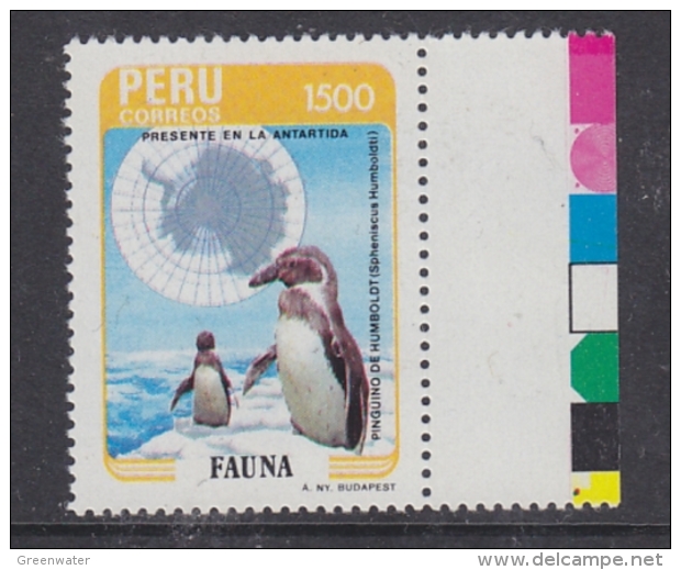 Peru 1985 Antarctica / Penguin 1v (traffic Lights In Margin)  ** Mnh (32614U) - Peru