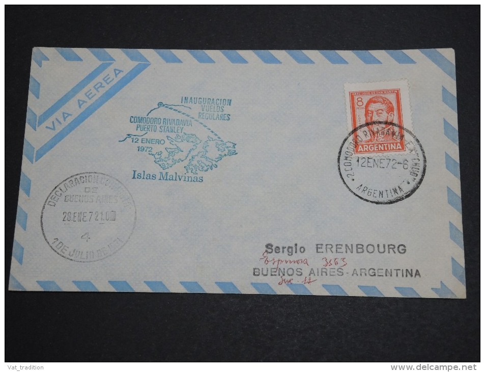 ARGENTINE - Enveloppe Et Oblitération Du Service Aérien Iles Falkland 1972 - A Voir - L  4044 - Briefe U. Dokumente