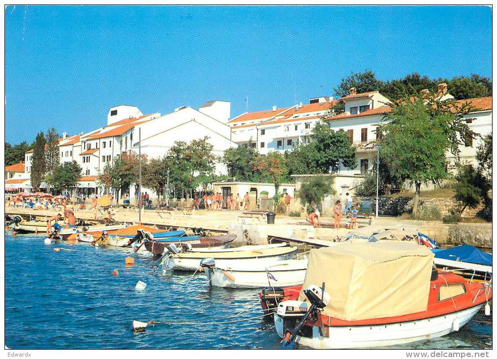 Hotel Jadran, Njivice Na Krk, Croatia Postcard Posted 1987 Stamp - Croacia