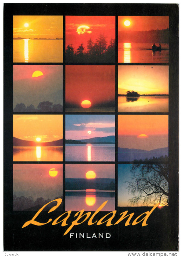 Midnight Sun, Lapland, Finland Postcard Posted 2009 Stamp - Finland