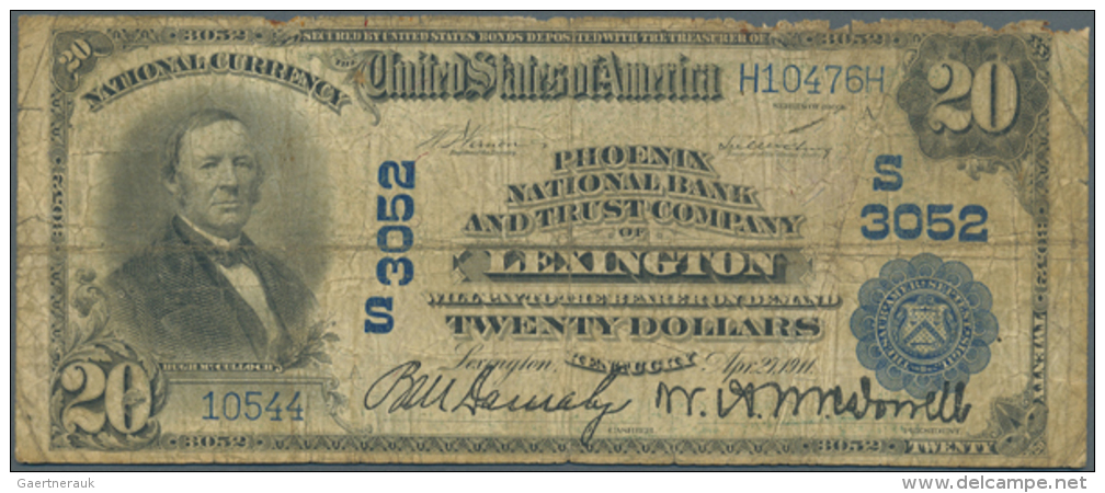 USA: 20 Dollars National Currency, Series 1902 Phoenix National Bank And Trust Company Of Lexington, Charter #... - Andere & Zonder Classificatie