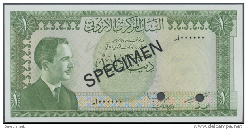 Jordan: 1 Dinar ND SPECIMEN, P.14s In Perfect UNC Condition. Very Hard To Find Specimen Note (R) - Jordanië