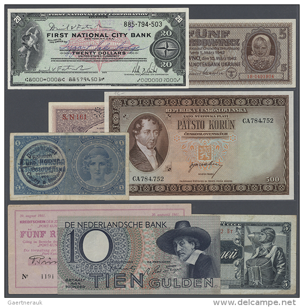 Various Countries: Collectors Book With More Than 150 Banknotes, Most Of Them From European Countries And Germany,... - Andere & Zonder Classificatie