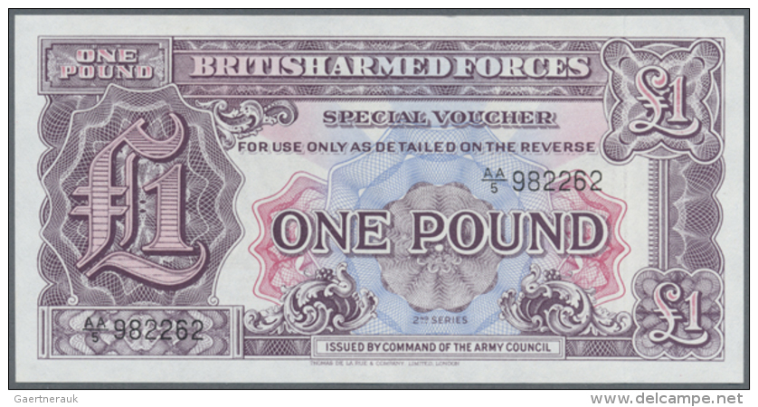 Great Britain : British Armed Forces, 1 Pound, 2nd Series (1948), P M22, Originally Packed Brick Of 1000 Notes,... - Andere & Zonder Classificatie