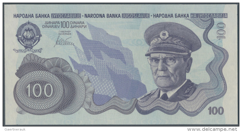 Yugoslavia: 100 Dinars ND(1978) Not Issued Banknote, First Time Seen In Blue Color, Unique As PMG Graded In Great... - Joegoslavië