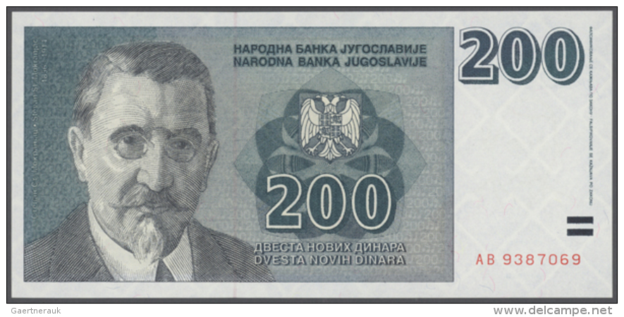Yugoslavia: 200 Dinara 1999 Unissued Banknote P. 152A In Condition: UNC. (R) - Joegoslavië