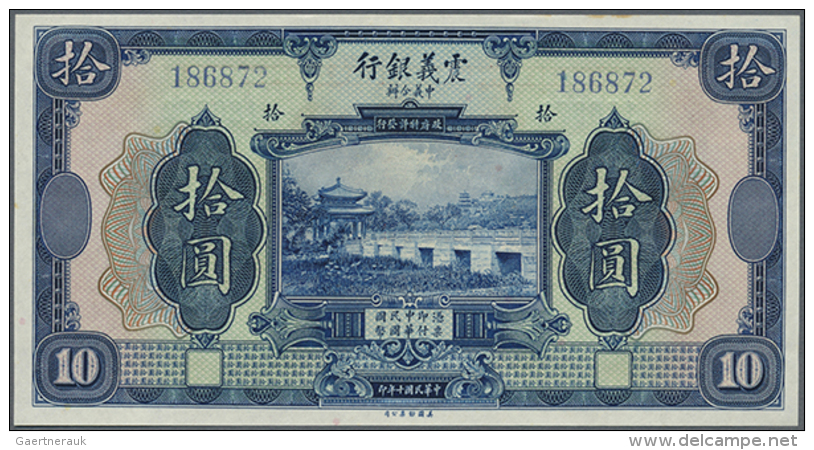 China: The Chinese Italian Banking Corporation 10 Yuan 1921 P. S255, Crisp Original, Just A Light Trace Of Stain At... - China