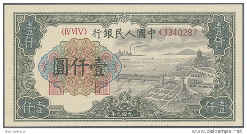 China: 1000 Yuan 1949 P. 847, Light Dint At Upper Border, Condition: AUNC. (D) - China