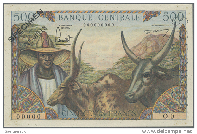 Cameroun: 500 Francs ND Specimen P. 11s, Light Foxing In Paper, Light Dints At Left, Condition: AUNC. (R) - Cameroon