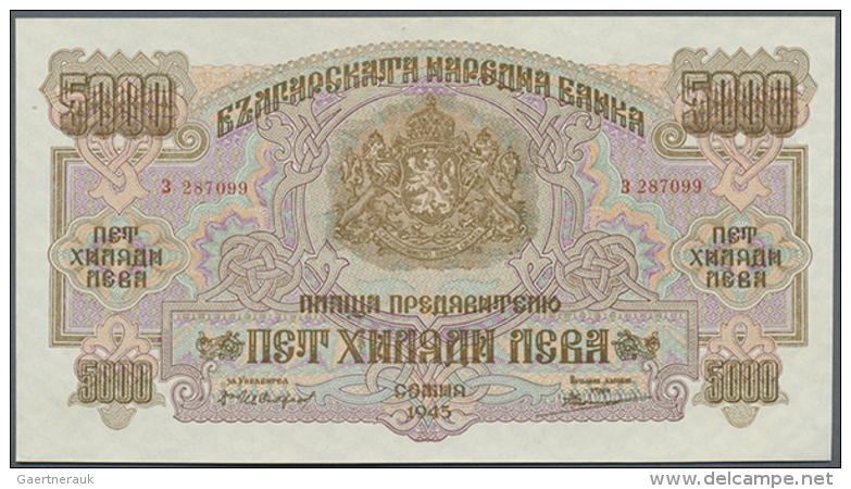 Bulgaria: 5000 Leva 1945, P.73 In Fantastic Original Shape Without Any Damages In Perfect UNC (D) - Bulgaria