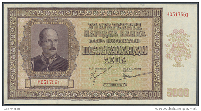 Bulgaria: 5000 Leva 1942, P.62, A Highly Rare Note In Excellent Original Shape With Bright Colors And Strong Paper.... - Bulgarije