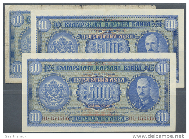 Bulgaria: Set With 3 Banknotes 500 Leva 1940, P.58, Two Of Them In AUNC With Minor Creases And Tiny Spots And One... - Bulgarije