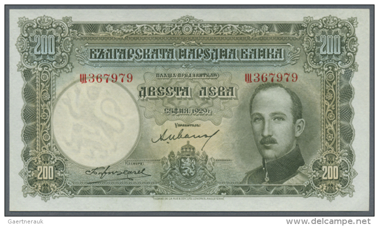 Bulgaria: 200 Leva 1929 P. 50 In Crisp Original Condition: UNC. (D) - Bulgaria