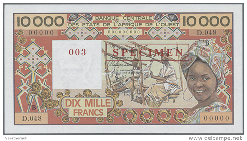 Benin: 10.000 Francs ND Specimen P. 209Bs (W.A.S.) In Condition: UNC. (D) - Benin