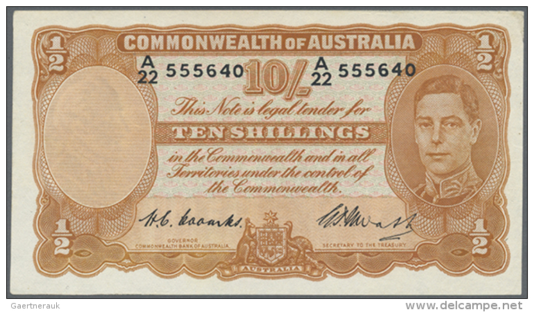 Australia: 10 Shillings 1949 Rennick R14, Signatures Coombs-Watt Plus Coombs As Covernor Commonwealth Bank, Nice... - Andere & Zonder Classificatie