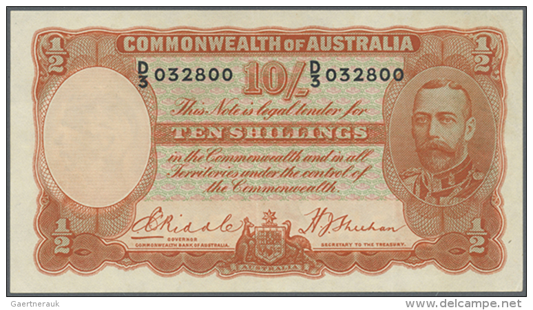 Australia: 10 Shillings ND(1936-39) P. 21, Issued In The Depression Era When 10 Shillings Were 3-4 Days Wages For... - Altri & Non Classificati